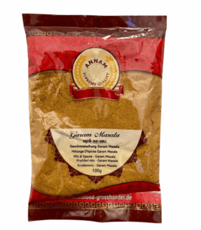 Annam Garam Masala 100g pack – traditional Indian spice blend for curry, meat, and vegetable dishes