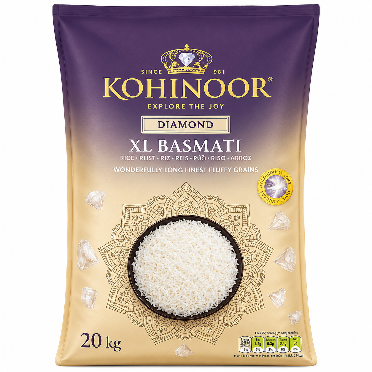 Elegancka paczka ryżu Kohinoor